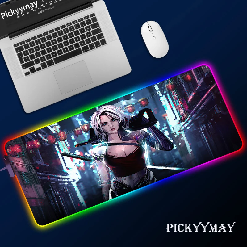 Большой коврик для мыши RGB Xxl игровой Настольный ПК светодиодный в стиле