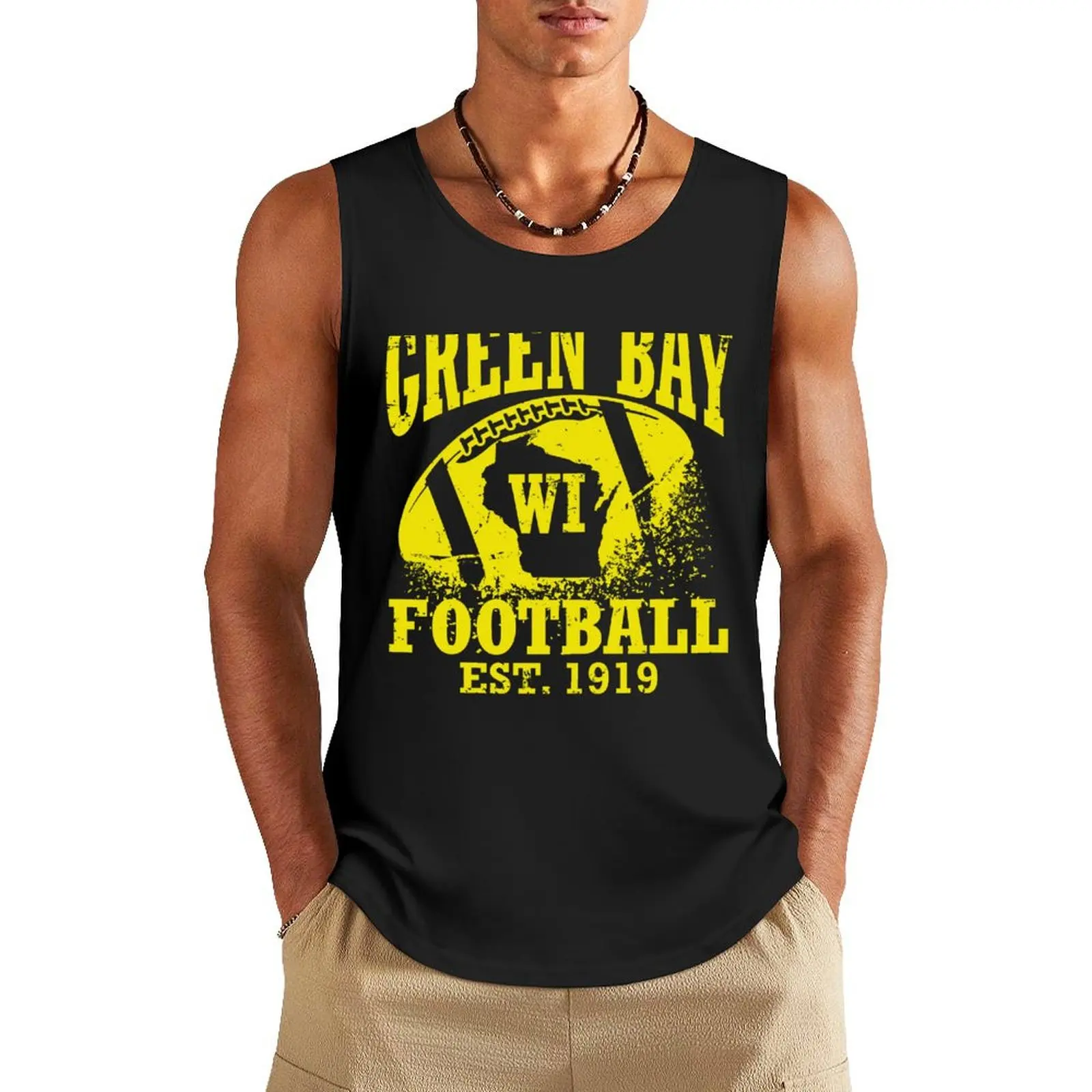 Green Bay Football Tank Top жилеты для мужчин Футболка мужская спортзала