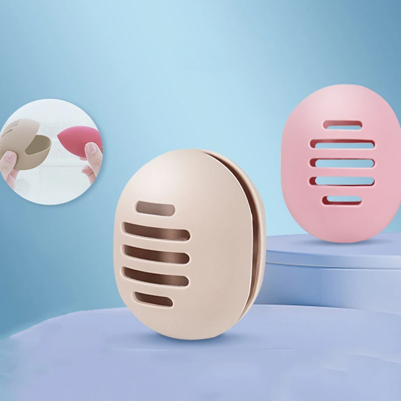 Makeup Sponge Holder Eco-Friendly Silicone Beauty Make Up Blender Case Dry & Wet Use Sponge for Travel Cosmetic Puff Holder