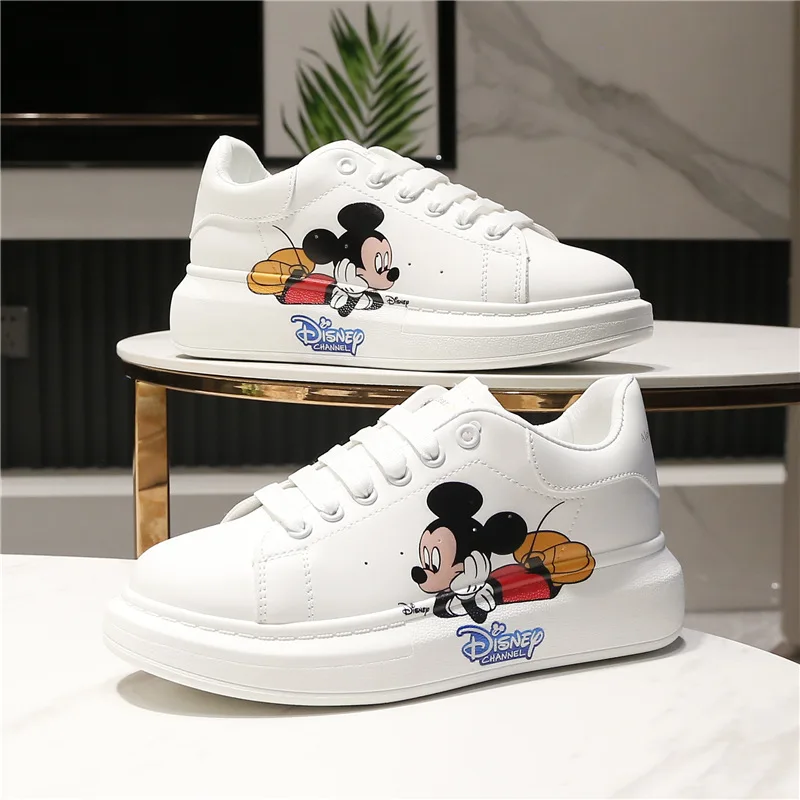 White Women's Casual Shoes Disney World Mouse Cartoon Fashion Place Custom Diamond Men Size 35-44 A6L
