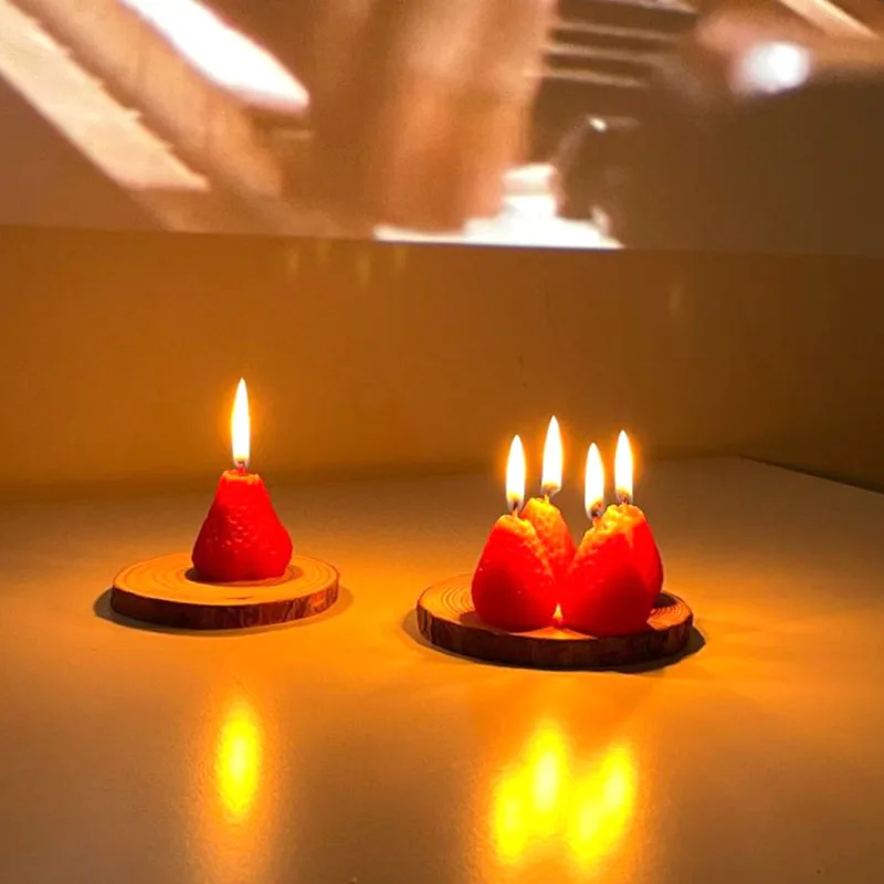 Декоративные Ароматические свечи в виде клубники ароматические из соевого воска