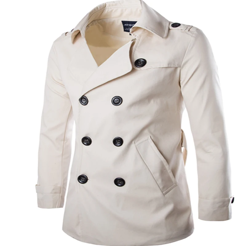 

New Men's Windbreaker 100% Cotton Windbreaker High Quality Long Coat Men 2022