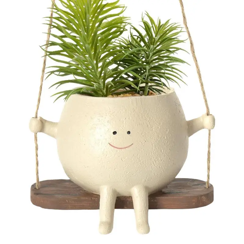 

Swing Face Planter Pot Planting Container Resin Wall Flowerpot Plant for Indoor & Outdoor Plants Growing Bowls Nursery Supplies