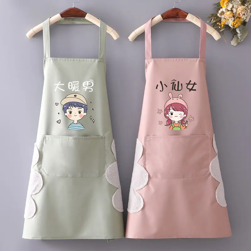 

Жилеты для приготовления пищи, водонепроницаемые маслостойкие фартуки для готовки, барбекю и пикника на кухне, милые домашние Кухонные фар...