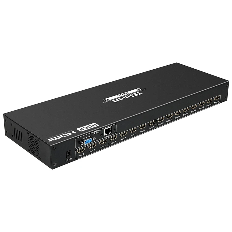 

TESmart 8 port av audio video switcher Supports HD 4k and 3D Video HDMI 8x8 matrix