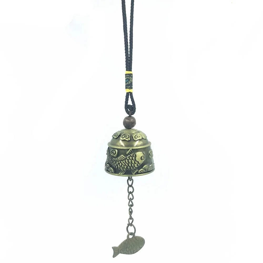 

Alloy Hanging Bell Fish Pattern Chinese Wind Chime Blessing Good Luck Temple Ornament Door Bell Hanging Windchime Garden Decor