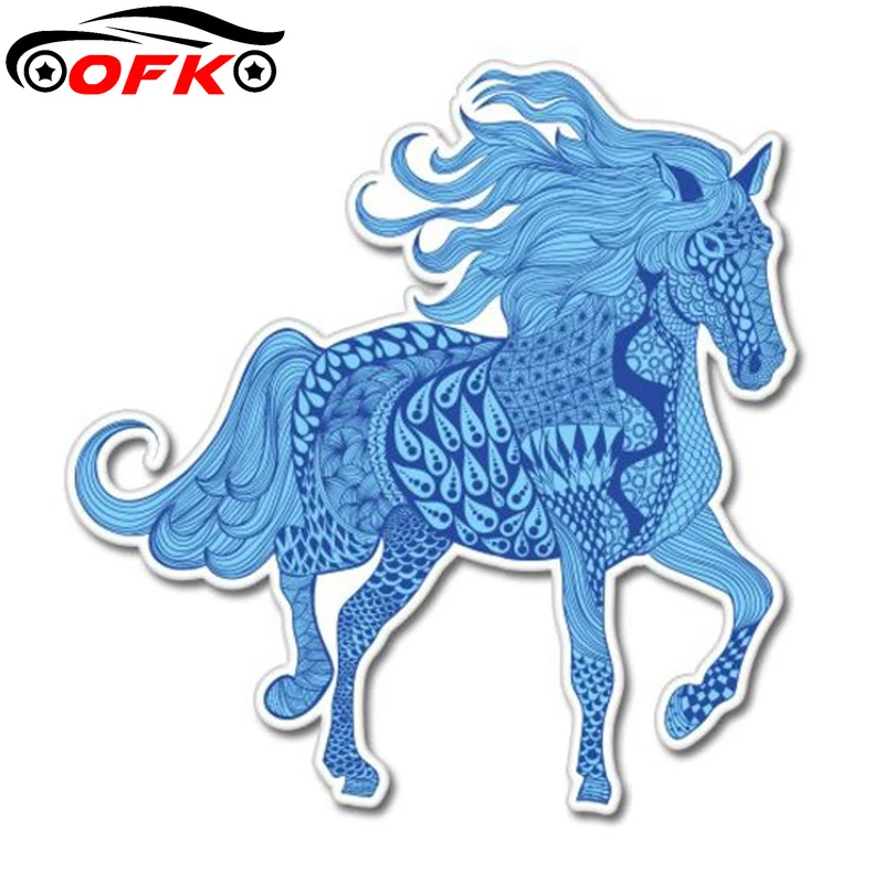 

Новинка, интересная Красивая цветная Автомобильная наклейка из ПВХ с рисунком лошади, высота 13,3 см, 13,7 см