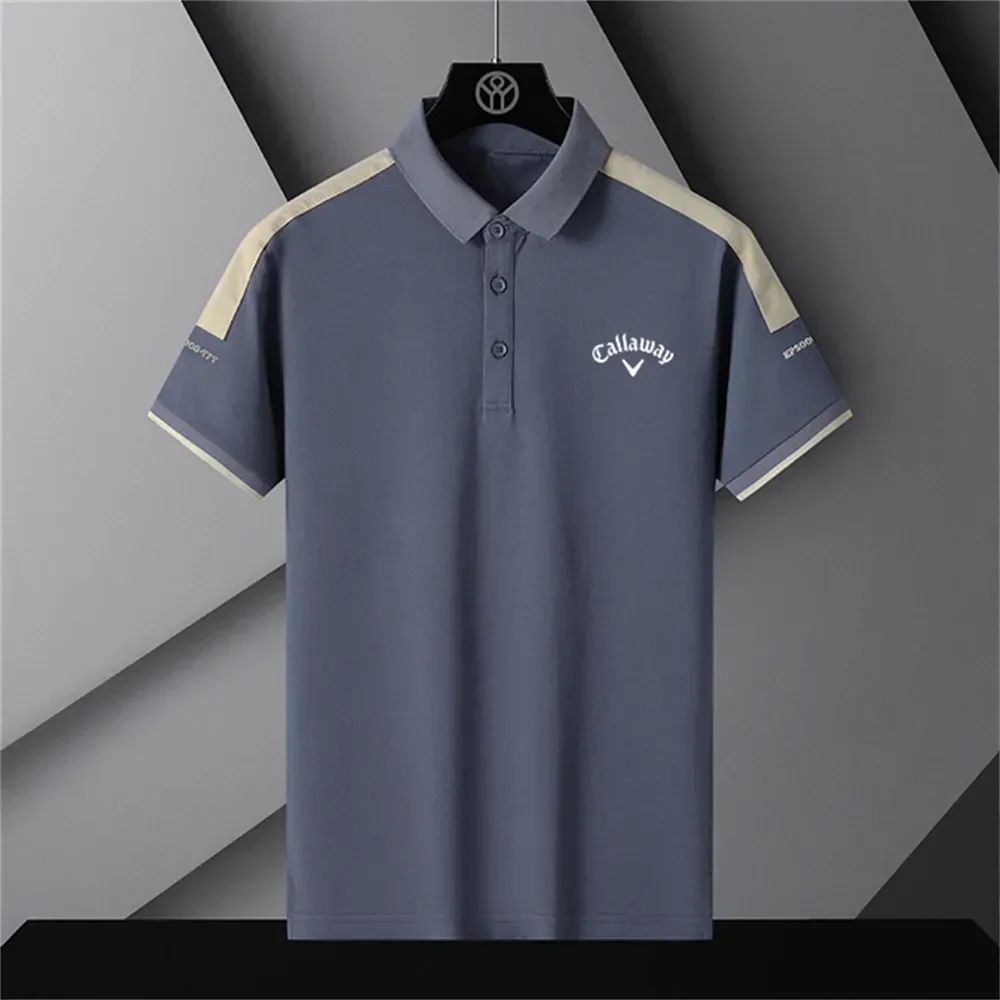 

Летняя мужская одежда для гольфа, модная Корейская футболка с вырезом лодочкой и рукавом до локтя, новинка 2023, дышащая рубашка-поло для гольфа, футболка для гольфа