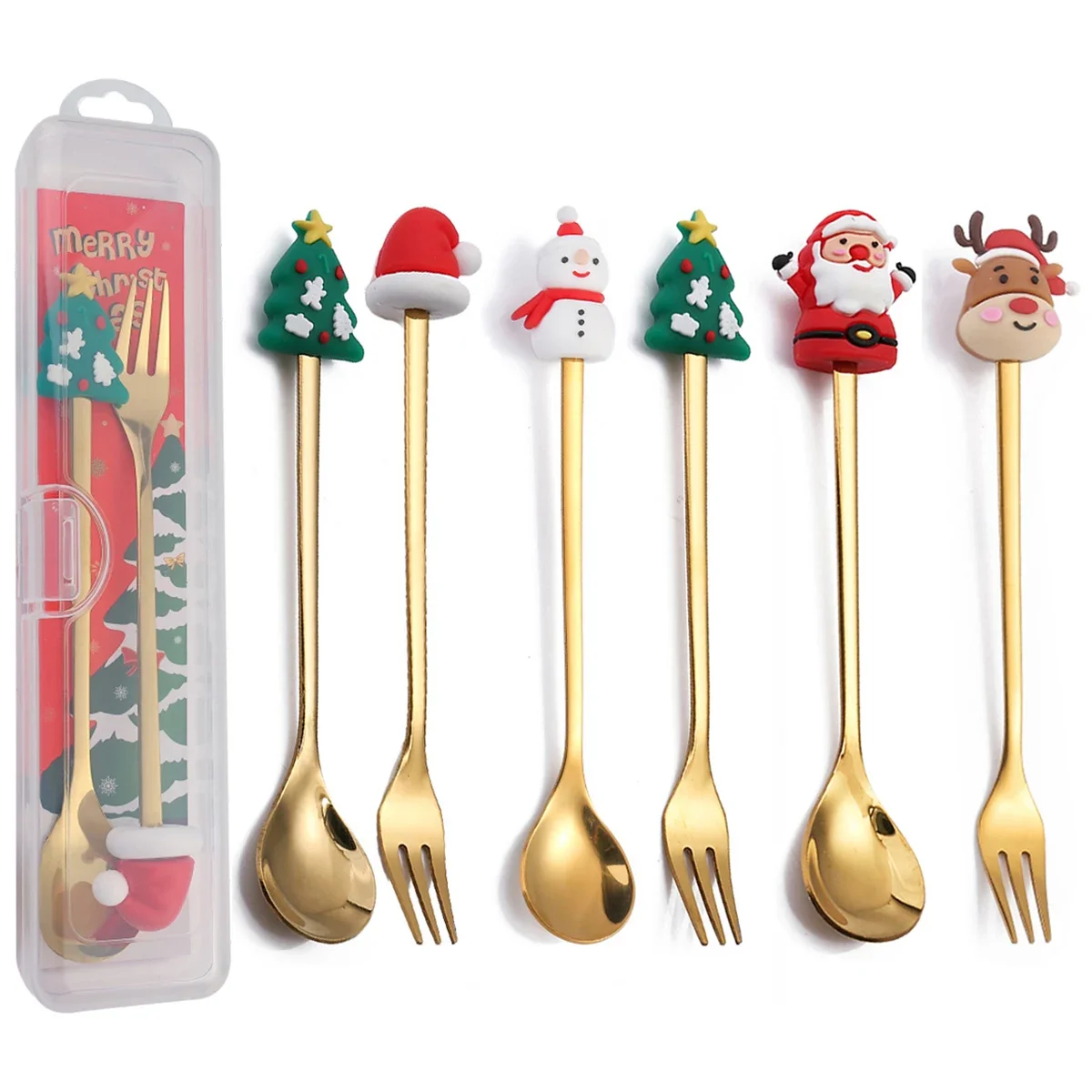 2 шт. набор столовой посуды на рождественскую тематику с коробкой для хранения