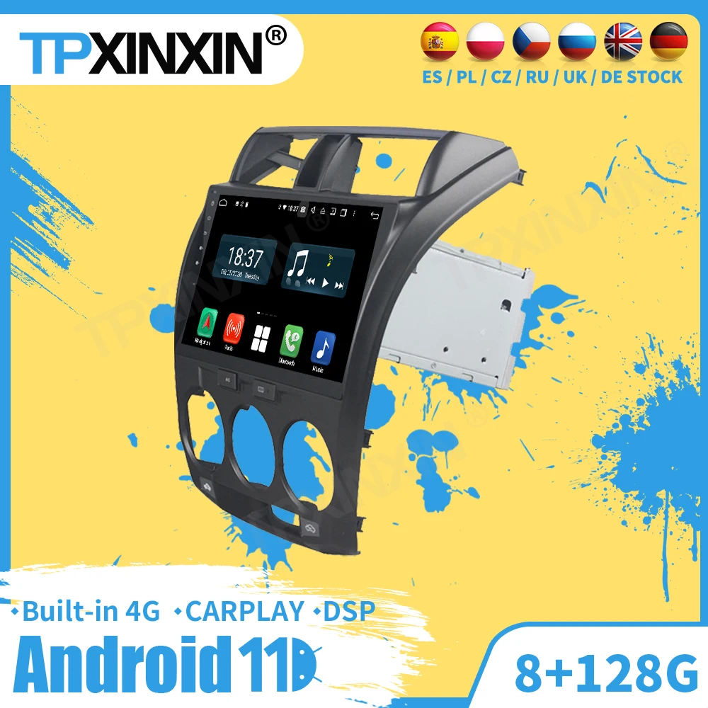 

Автомобильный радиоприемник, стереоприемник на Android 11 для Honda City 2006 2007 2008 2009 2010 2011 2012 2013, серый GPS-плеер, аудиоголовное устройство