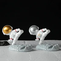 kung fu astronaut home decor cultural and creative gift car desk decoration resin astronaut mobile phone bracket decor for room