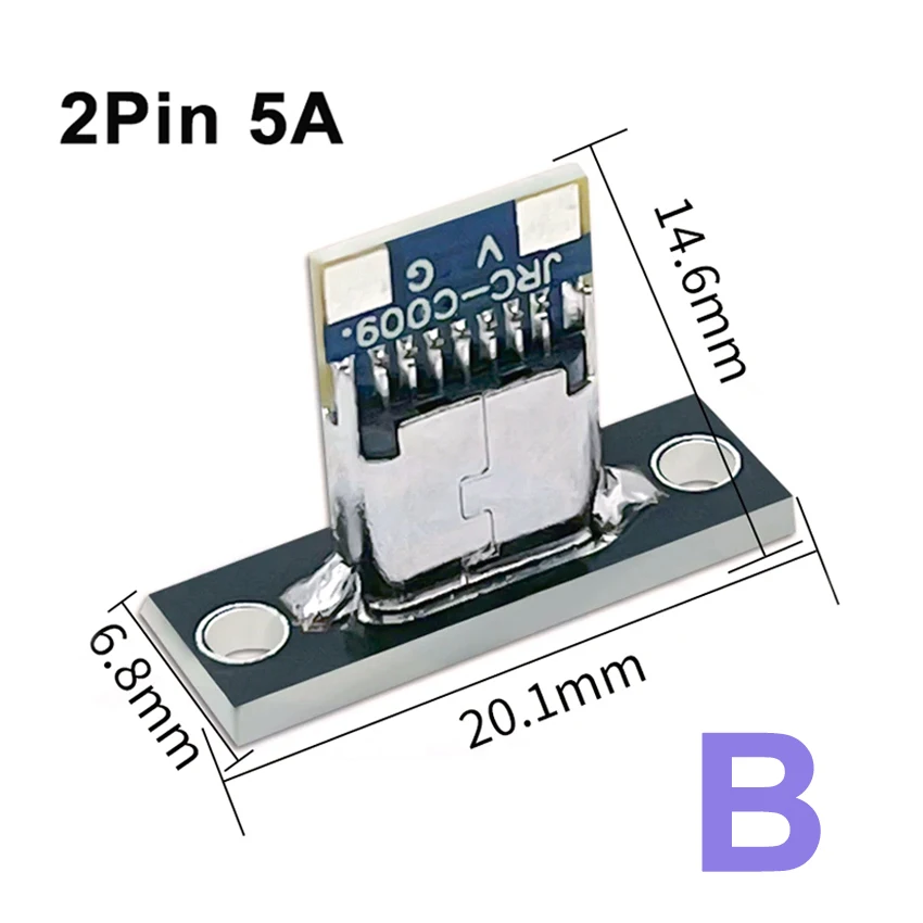 Фото 2/5/10 шт. Разъем USB 3.1 типа C с винтовой крепежной пластиной Type-C USB Jack 3.1 Type-C 2-контактный 4-контактный 5-контактный 6-контактный гнездовой разъем DIY №5