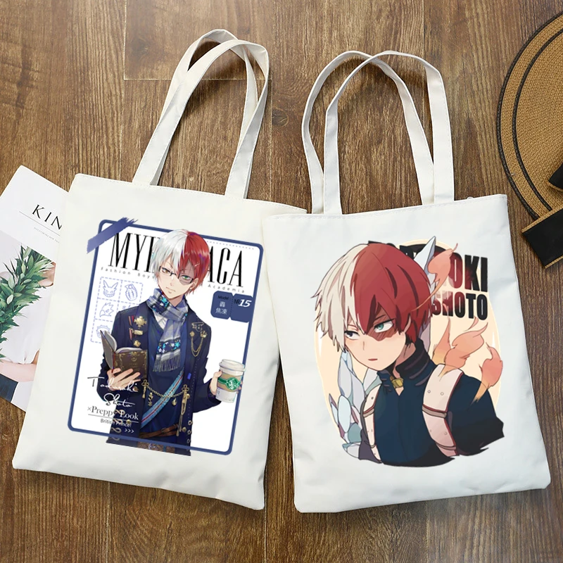 

Todoroki Shoto Graphic «Моя геройская Академия», сумки на плечо, повседневная женская сумка для шоппинга, женская элегантная Холщовая Сумка