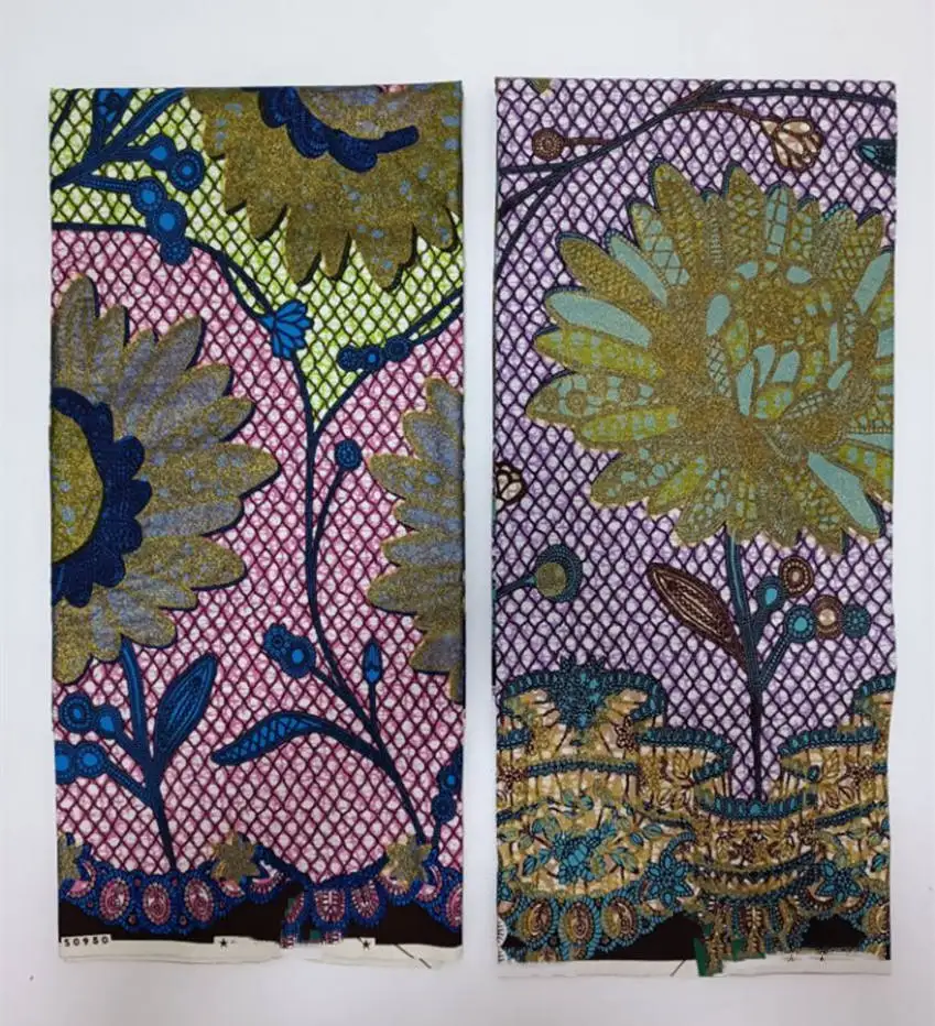 Новый Большой Африканский Воск блестящая ткань хлопок Анкара батик материал