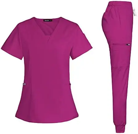 Униформа Niaahinn для женщин современный женский топ с V-образным вырезом и зауженные