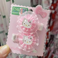 hello kitty childrens hair accessories hello kitty barrettes cartoon lace flower a pair of hairclips