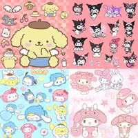 anime kawaii kuromi stickers cute hello kitty stickers for laptop case girls sanrio my melody anime stickers kids toys