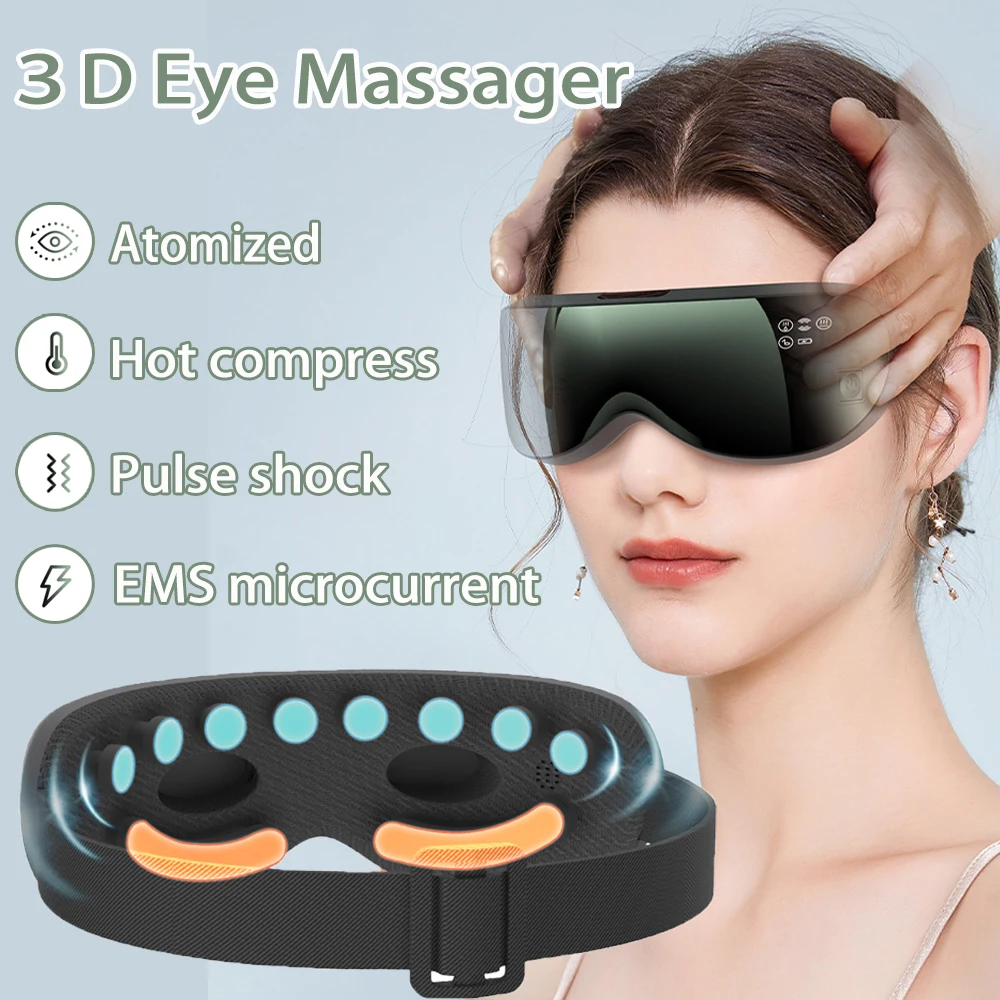

Electric 3D Steam Eye Massager Heating Vibration Eye Care Instrument EMS Pulse Massage Relieve Eyes Fatigu Hot Compress Eyes