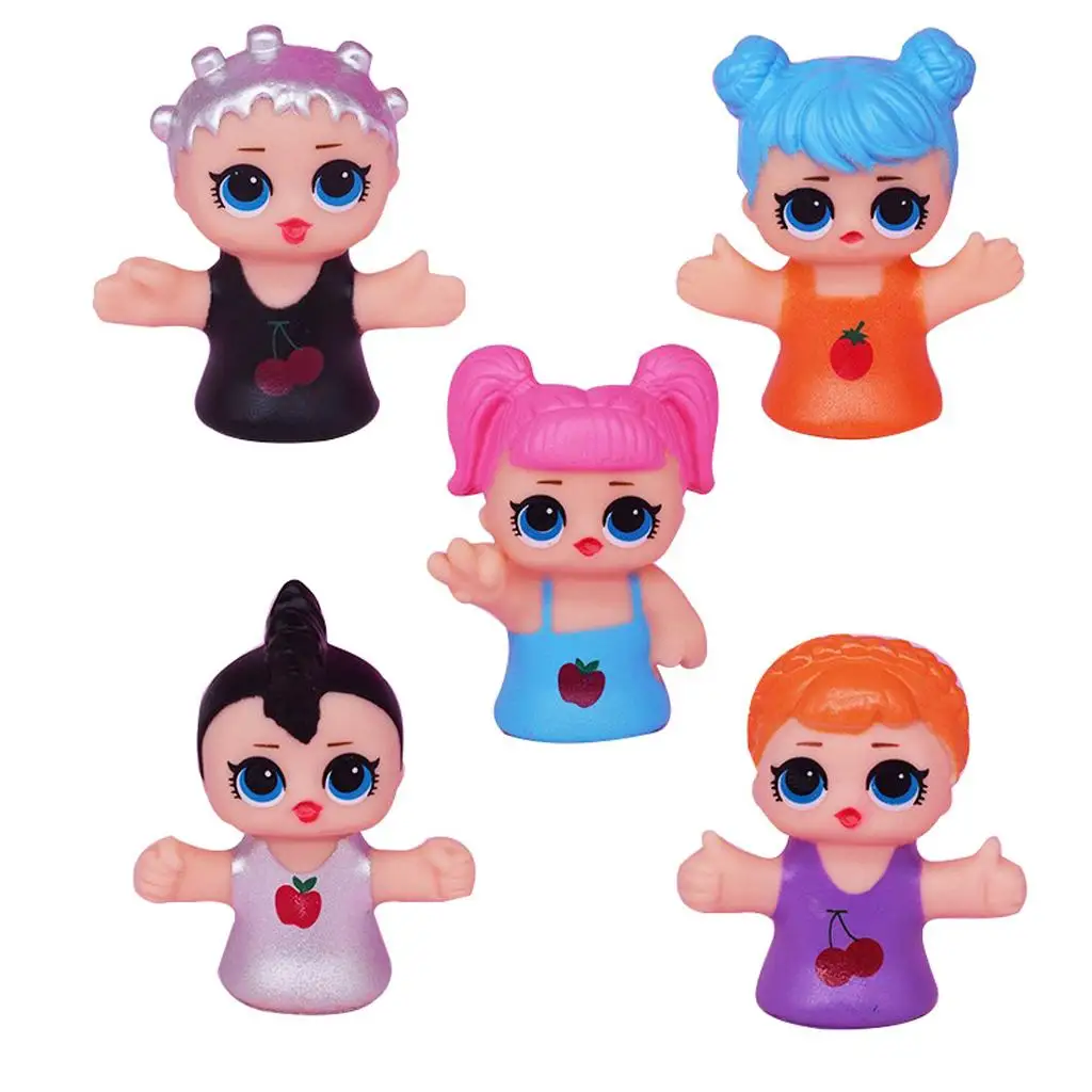 

5pcs Different Cartoon Finger Puppets Bright color Dolls Props Toys Baby Educational Toy for Familia