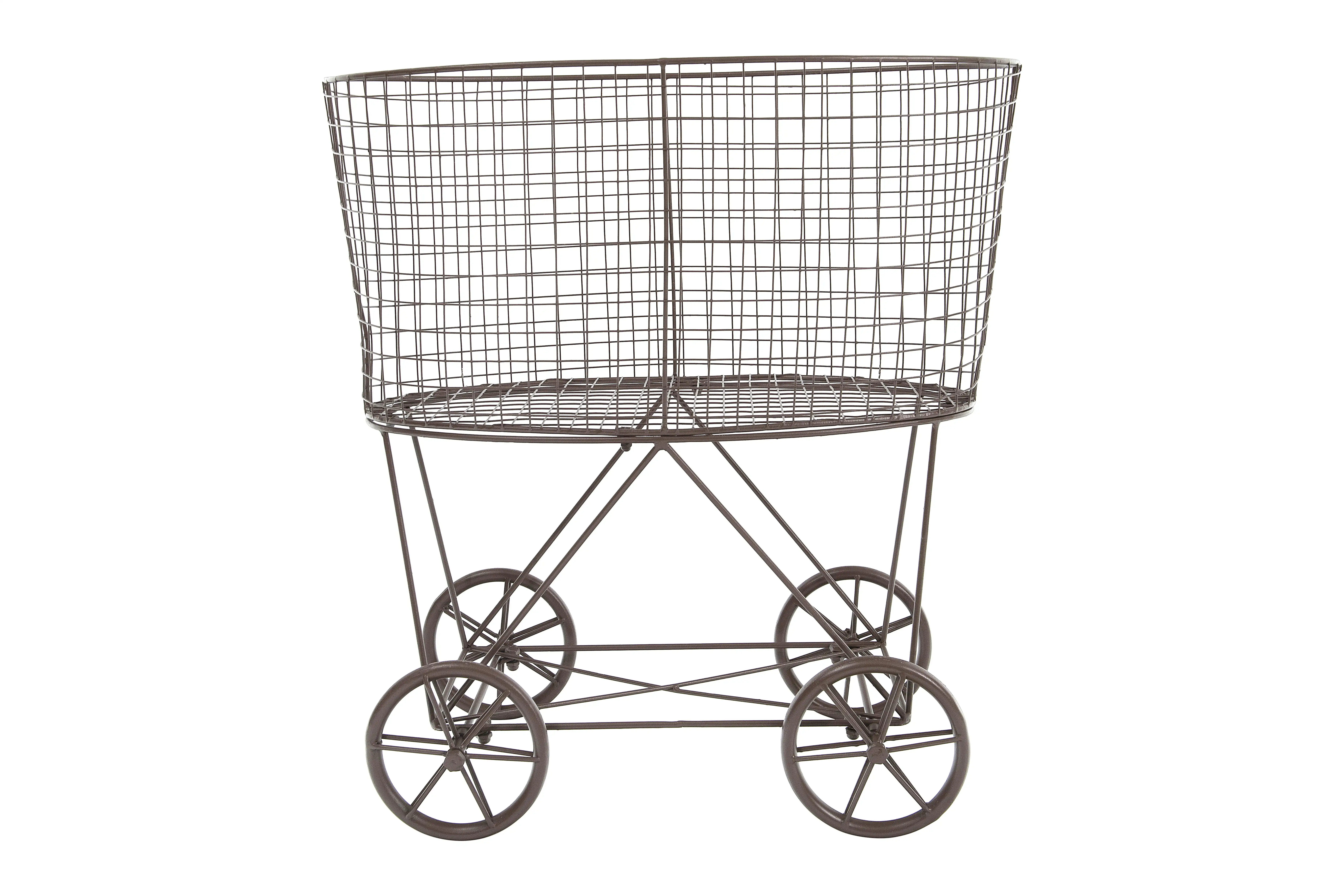 

Woven Paths Vintage Laundry Basket with Wheels, Brown