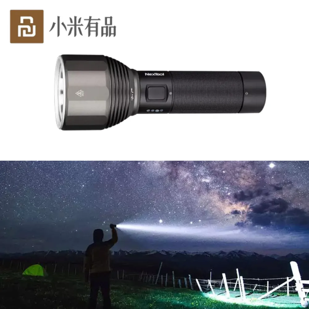 

Youpin NexTool 2000lm 6500K 380m Outdoor Flashlight Ultra Bright USB Rechargeable Flashlight Camping SOS Lamp Seaching Torch
