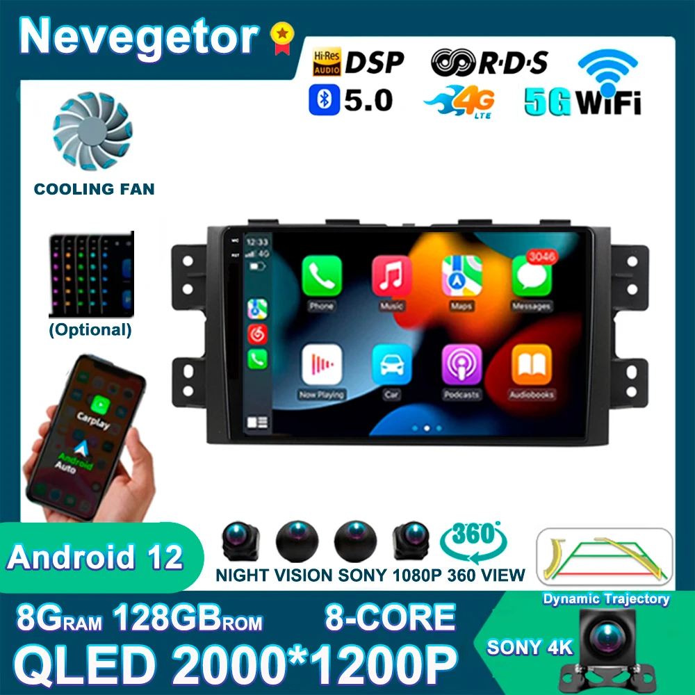

9" Android 12 For KIA Borrego Mohave 2008,2012,2014,2016 Multimedia Video GPS Navigation Car Radio Player Auto Stereo Navi DVD
