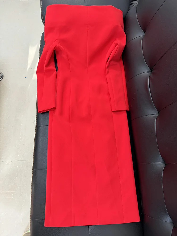 2024 Праздничное Платье Зима Индивидуальность Дизайна Стоячий Воротник