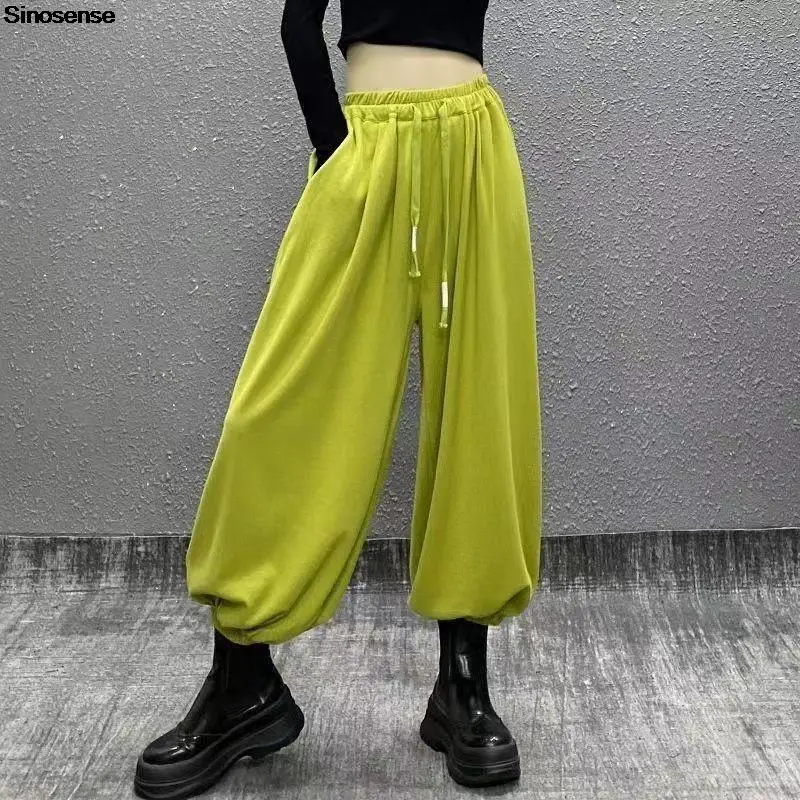 

Women Streetwear Joggers Baggy Trousers Loose Casual Drawstring High Waist Cargo Pants Y2K Solid Hip-hop Punk Sweatpants