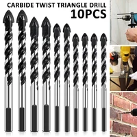 10pcs carbide twist triangle drill multifunctional marble drilling glass tile ceramic drill bit high quality alloy material
