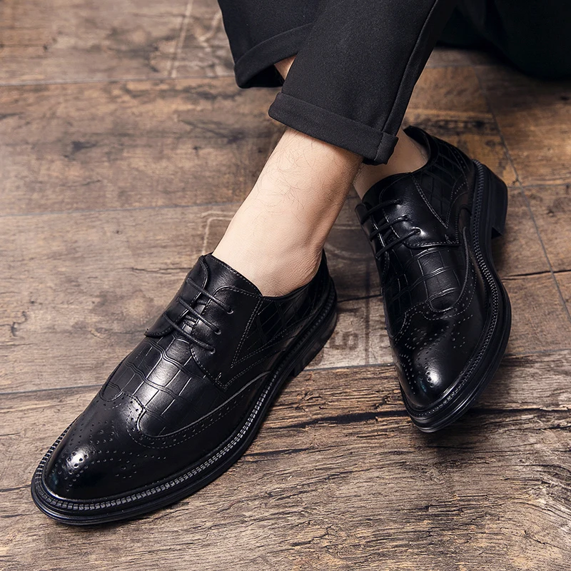 Высококачественные свадебные туфли со шнуровкой мужское платье подлинные