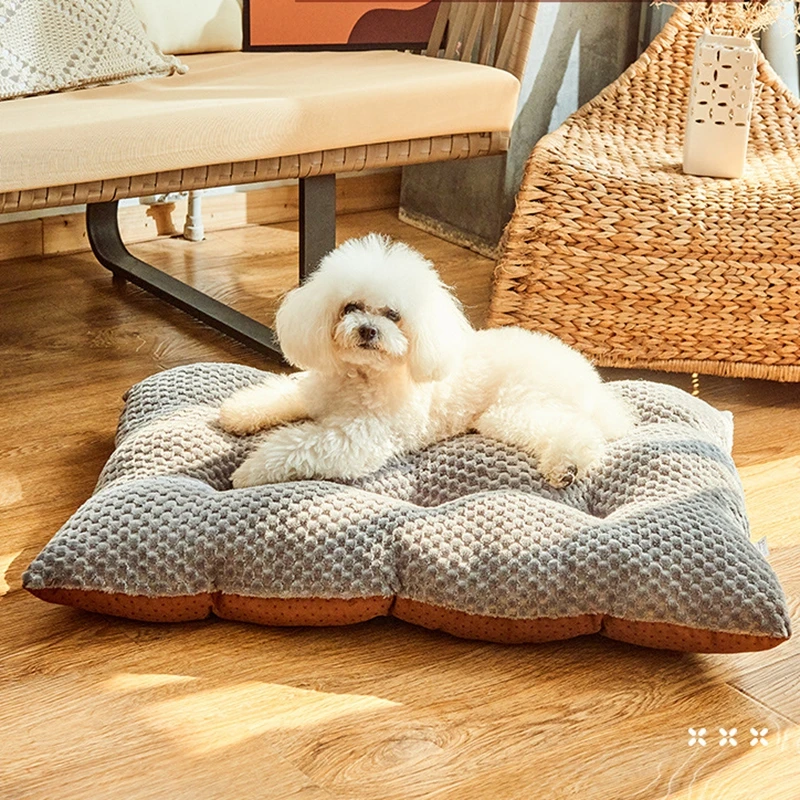 

Матрас для домашних животных, супермягкая фланелевая теплая подстилка, для собак и кошек среднего и большого размера, водонепроницаемое дн...