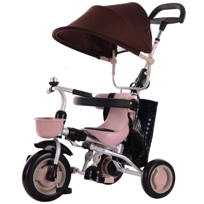 Foldable Toddler Child Steel Tricycle Stroller Bike Bicycle Umbrella Cart Lightweight Child Three Wheels Stroller Pushchair 1~4Y