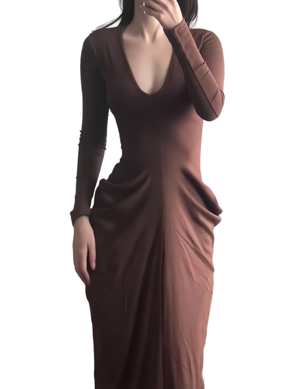 Французское платье Gyaru сексуальное облегающее талию с v-образным вырезом и