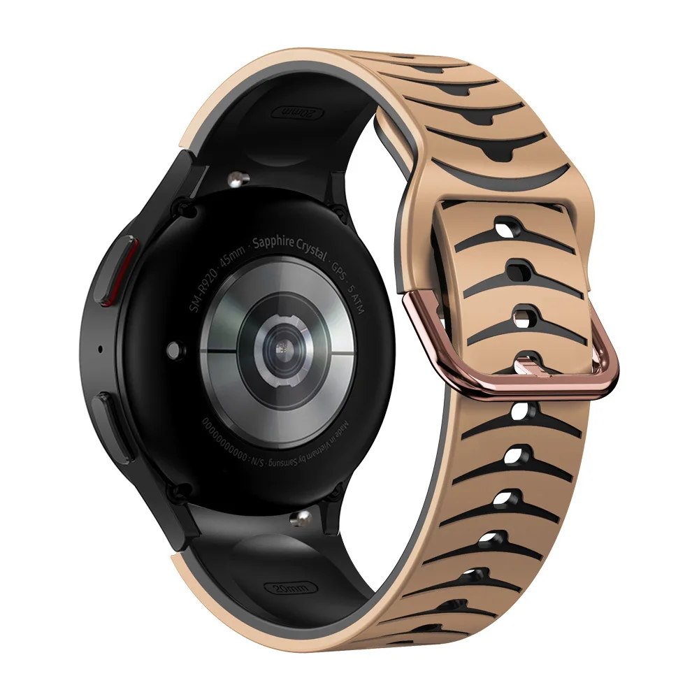 Фото Силиконовый ремешок для Samsung Galaxy Watch 4/5/5 Pro/45 мм/44 мм/40 мм, браслет для смарт-часов Galaxy watch 4 classic 46 мм, 20 мм №4