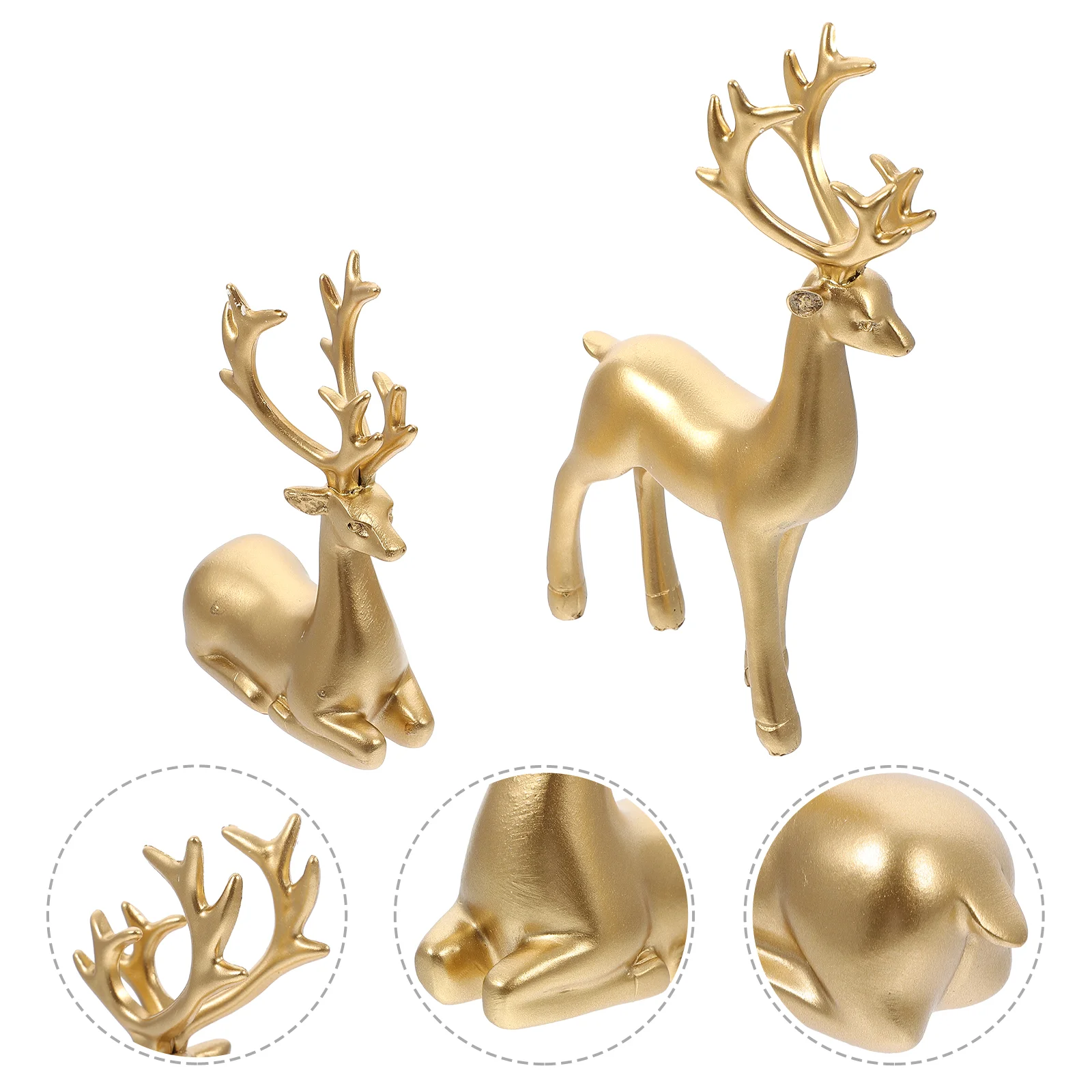 

Christmas Elk Deer Statue Ornament Resin Reindeer Figurine Sculpture Nordic Home Tabletop Decoration