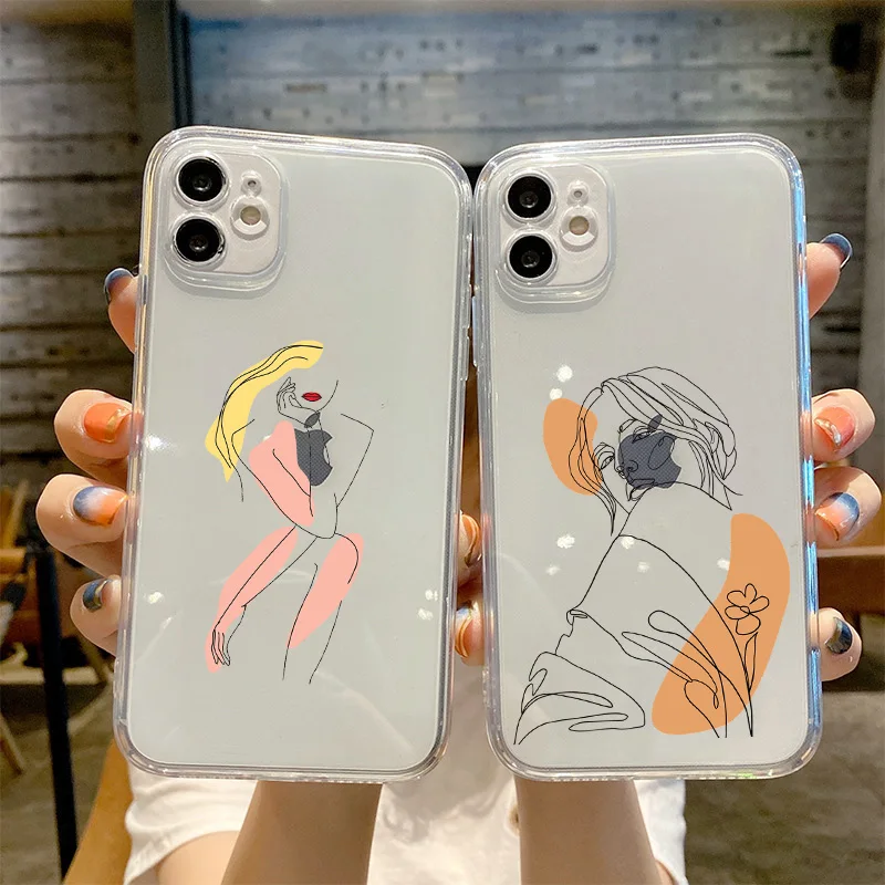 

Прозрачный чехол с рисунком линии для Google Pixel 6 Pro 4a 5a 5G 5 4 3 3a 2 XL, мягкий чехол из ТПУ для Pixel 4XL 3XL 2XL