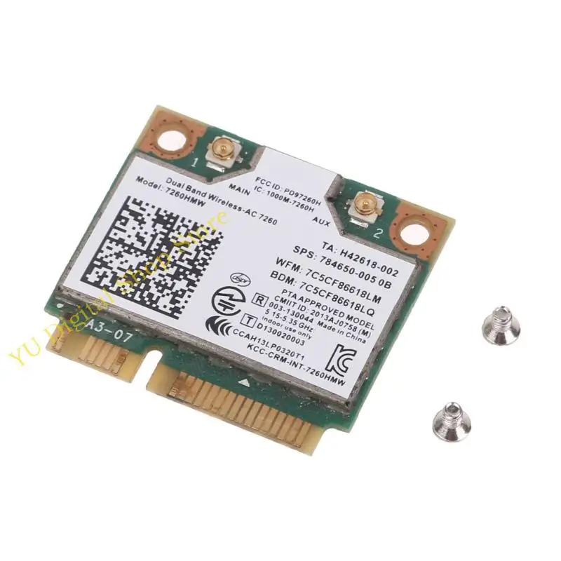 Фото 96BA 7260 7260HMW 802.11N 1200 Мбит /с двойной полосы двойной полосы Mini Wireless-N Wi-Fi Card BT-совместимая для /isus №2