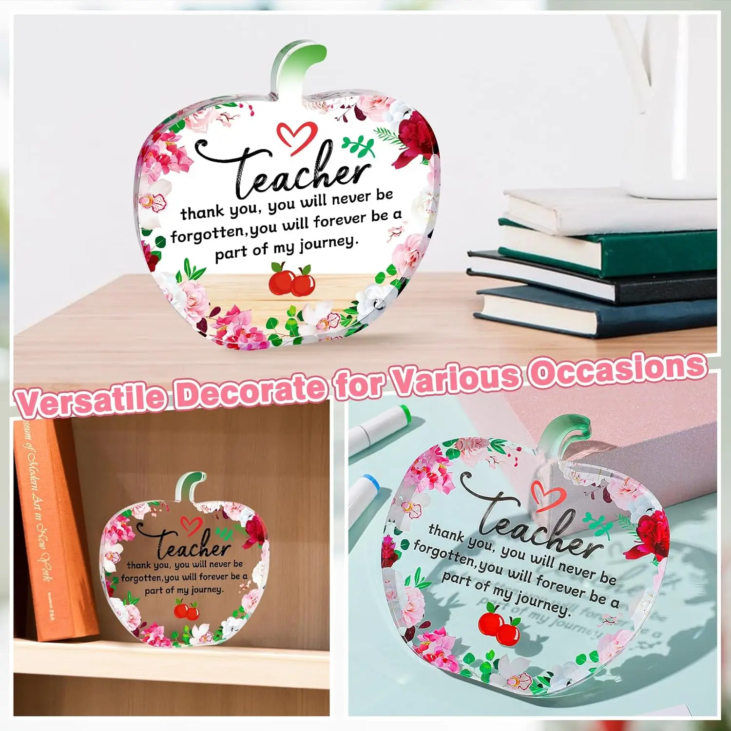 Подарки eacher Для женщин-акриловый декор в форме яблока спасибо за Выпускной для