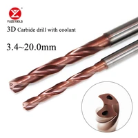 cnc 3d dia 3 4 20mm solid carbide drill din6535ha coating with coolant drill bit wide variety of material alloy stainless steel