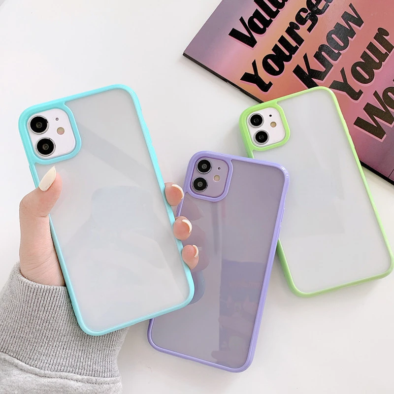 

Factory Direct Selling Colorful Bumper Clear Phone Case For iPhone 13 12 11 Pro XR X XS Max 8 7 Plus SE 2020 Transparent Soft Ac