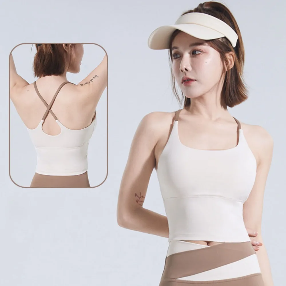 Топ спортивный для йоги бюстгальтер нижнее белье с накладками груди красивой