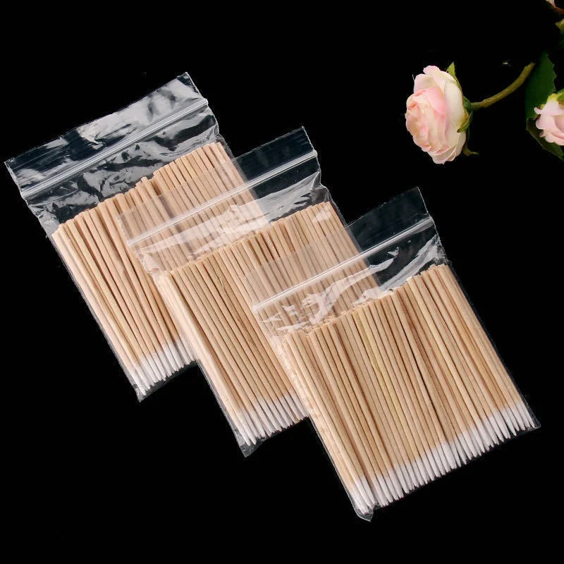 

Палочки ватные одноразовые без ворса, инструмент для удаления клея для наращивания ресниц, 100 шт.