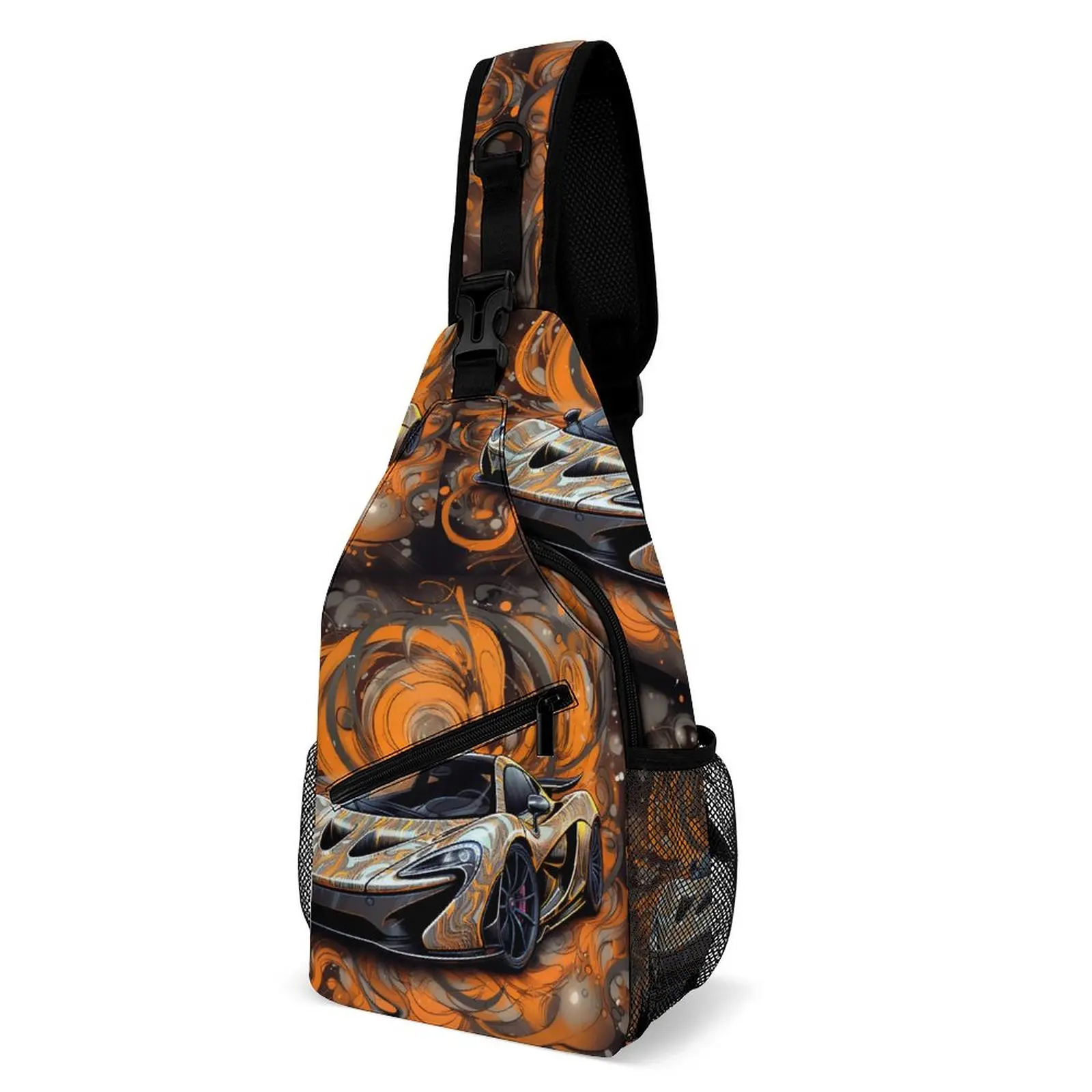 

Powerful Sports Car Chest Bags Men Graffiti Various Styles Motorcycle Shoulder Bag Streetwear Print Small Bag School Sling Bags
