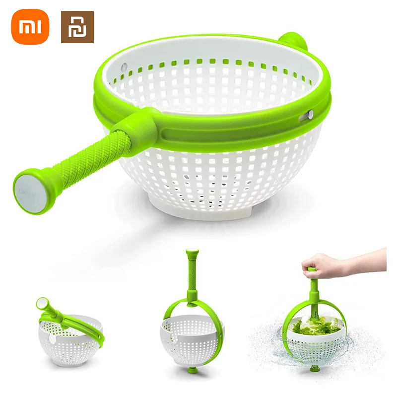 

Xiaomi Youpin Vegetables and Fruits Water Drain Rotatable Draining Effective Work Kitchen Utensils Dish Washing Utensils Tool