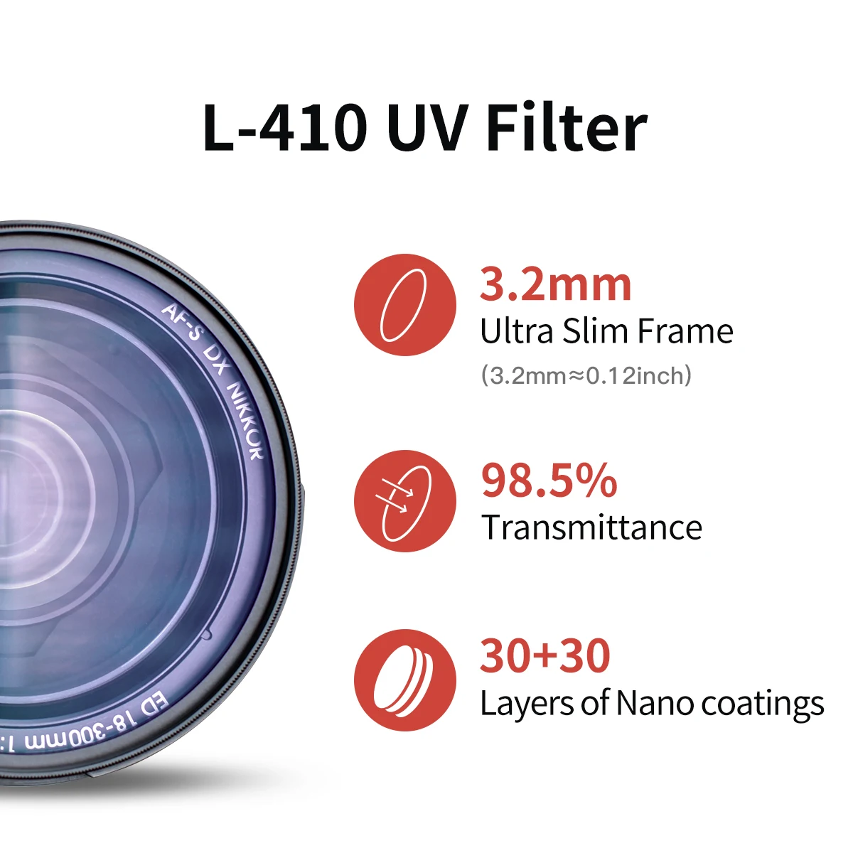 Фото Mecoright L410 Mrc Уф-фильтр Без Потерь Для Объектива Камеры Ультратонкий Оптимальный Для Canon Sony Nikon Fuji Sigma Диаметр... №2