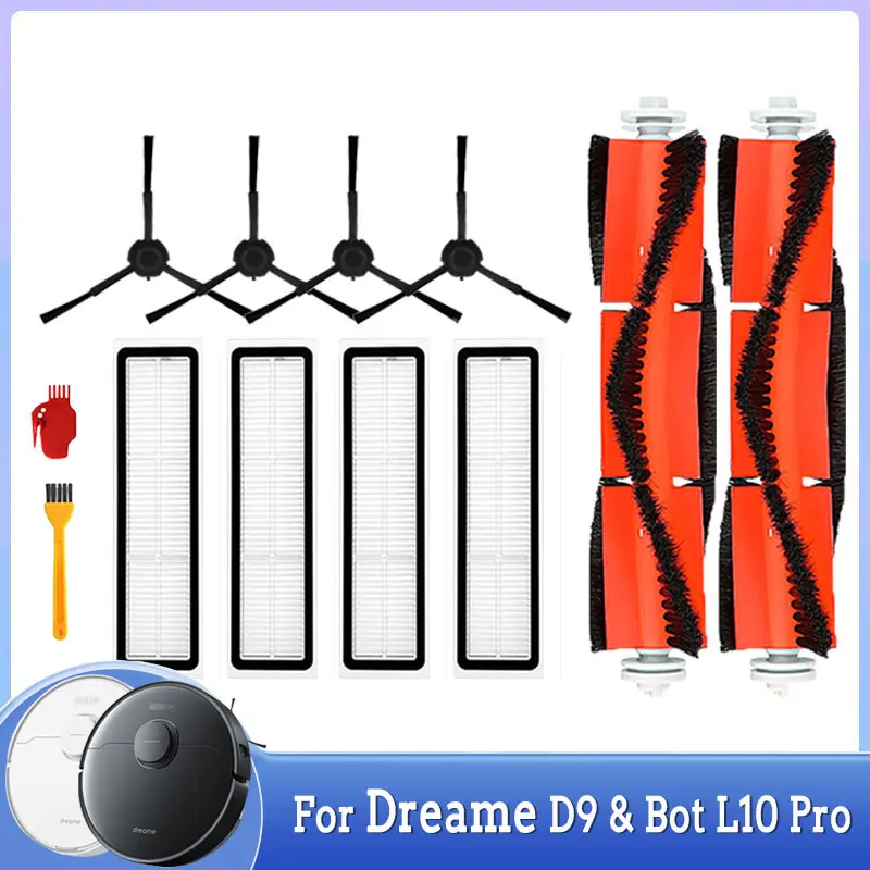 Запчасти для робота-пылесоса Xiaomi Dreame D9 Bot L10 Pro, фильтр НЕРА, основная и боковая щетки, аксессуары для уборки дома Запчасти для робота-пылесоса Xiaomi Dreame D9 Bot L10 Pro, фильтр НЕРА, основная и боковая щетки, аксессуары для уборки дома