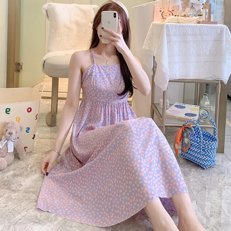 Summer Style Backstrap Nightdress Thin Night Gown Women Sexy Sleepwear Nightgowns