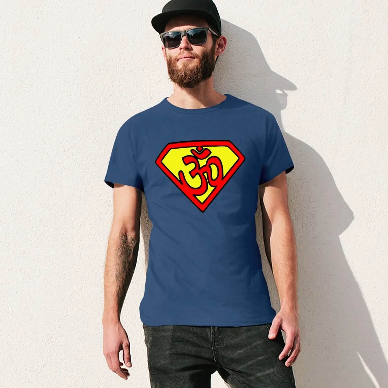 Футболка мужская с принтом животных винтажная рубашка символов Ом графическим