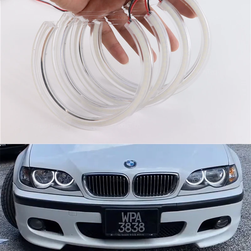 Кольца с белыми светодиодсветодиодный кристаллами для BMW 3 5 7 series E36 E38 E39 E46 M3 525i 528i