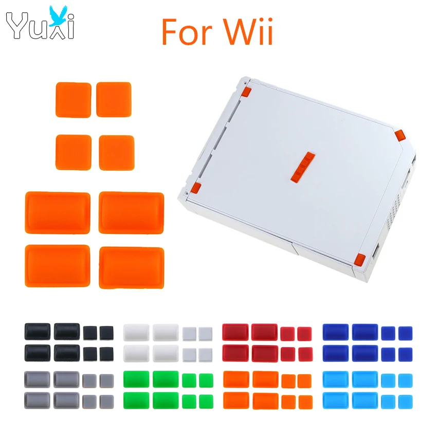 

YuXi 1 Set For Wii Game Console Screw Dust Cover Feet Pad Set Kit Replacement Part